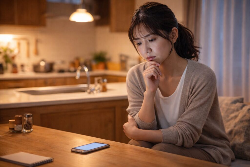 ヨシケイが合わないかもしれないと感じて悩む日本人の親のキッチン風景