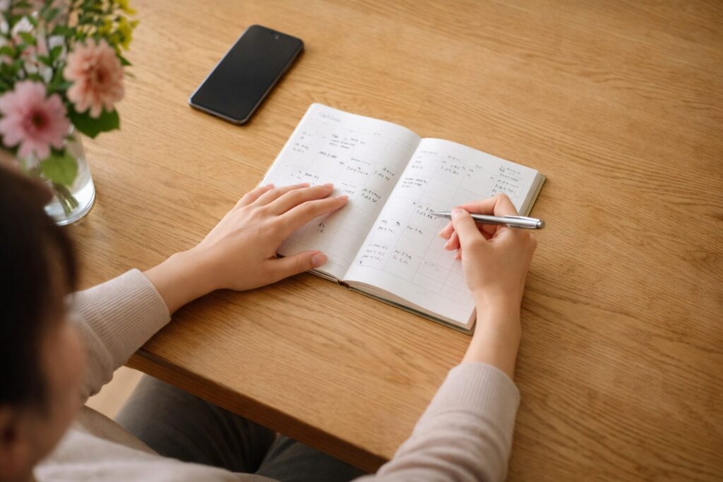 誕生日ケーキ通販の失敗例を確認している家庭のテーブル