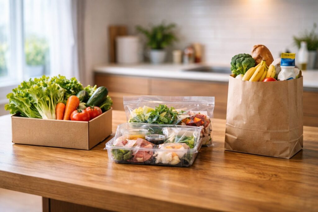 食材宅配の3タイプを比較するイメージ写真