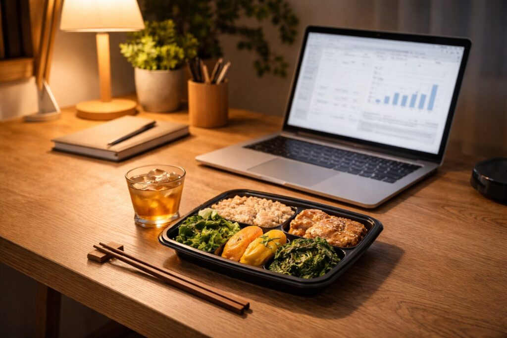 仕事後に手軽に食事をとるイメージ