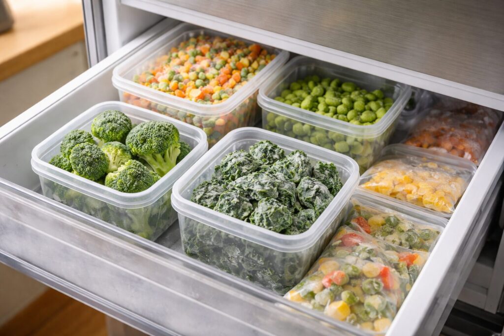 冷凍保存された野菜のイメージ