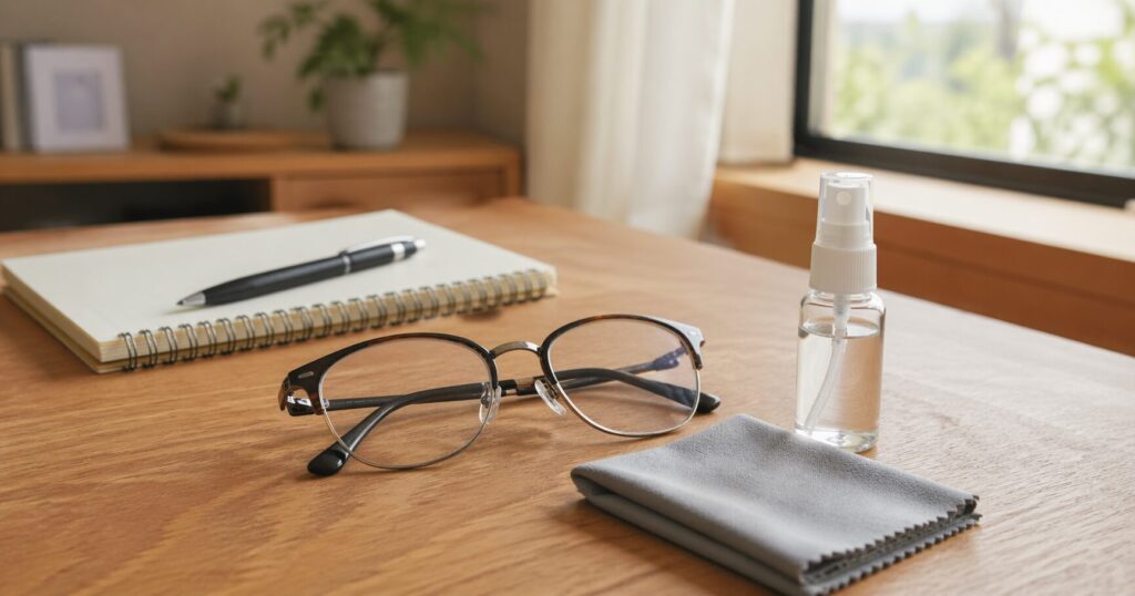 メガネ用クロスとクリーナースプレー