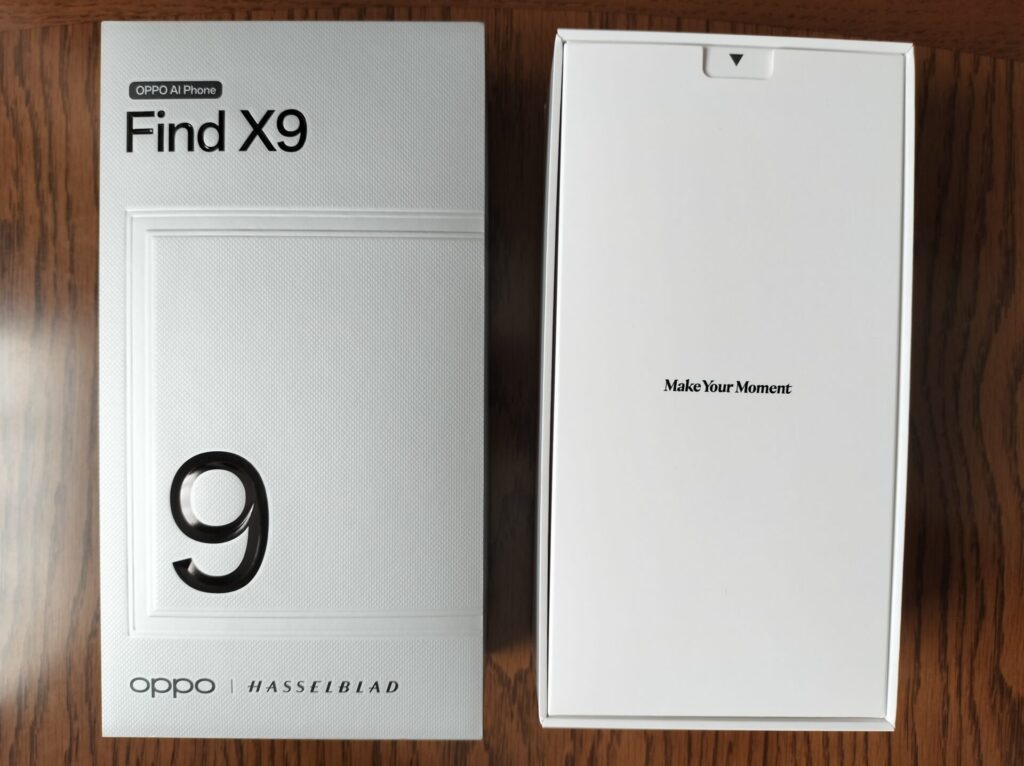 OPPO Find X9の開封直後の様子
