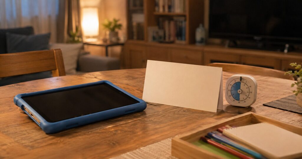 家庭学習のルールを親子で見直すイメージ