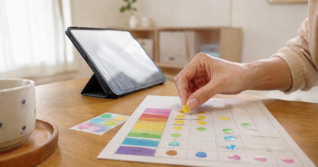 親が学習習慣を見守るイメージ