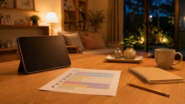 スマイルゼミの学習時間を家庭で考えるイメージ
