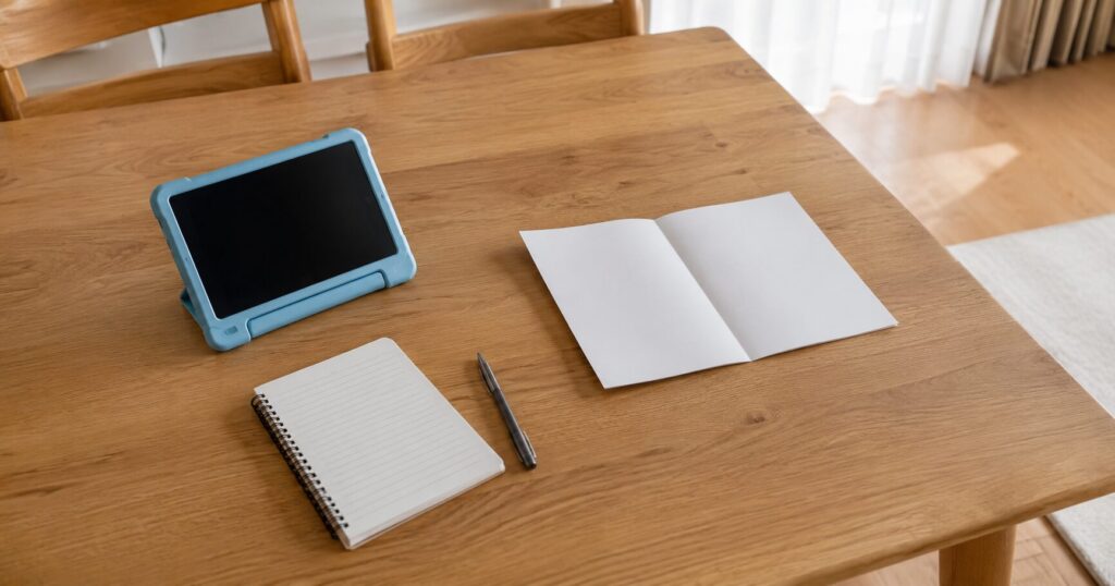 タブレット学習を始める前に家族で確認するイメージ