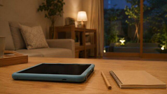 スマイルゼミ幼児コースを年中の子どもが家庭で取り組むイメージ