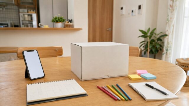 誕生日ケーキ通販が前日や当日でも間に合うか確認している家庭のテーブル