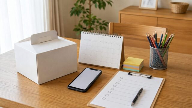 キャラクターケーキ通販で迷わないために準備を整理する家庭のテーブル