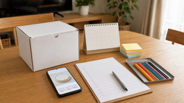 キャラクターケーキ通販の失敗例を確認する日本の家庭のテーブル