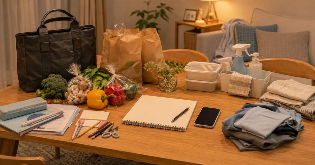 共働き家庭の夕方の家事負担をイメージした食卓