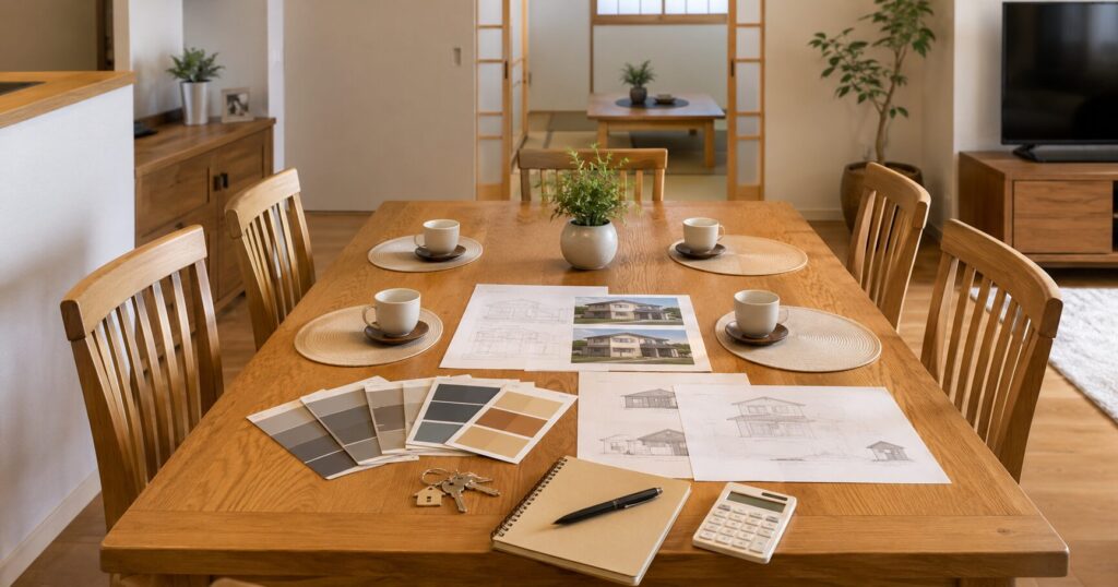二世帯住宅の外壁塗装について家族で話し合うための家計ノートと見積書