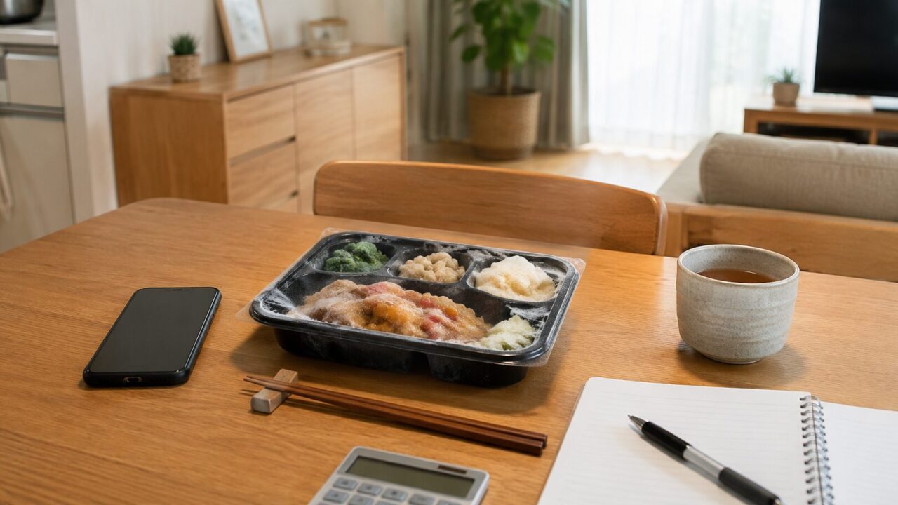 共働き家庭が宅配食noshを検討する食卓イメージ