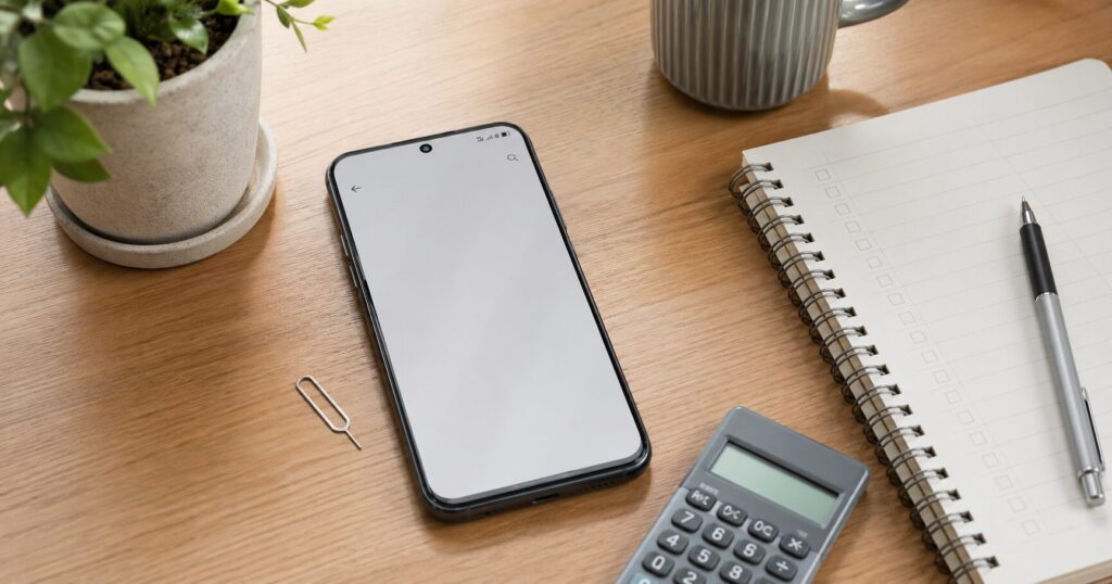 OPPOのSIM設定後に料金プランを確認するイメージ