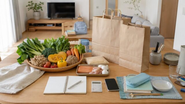 らでぃっしゅぼーやの価格や口コミを検討する食卓イメージ