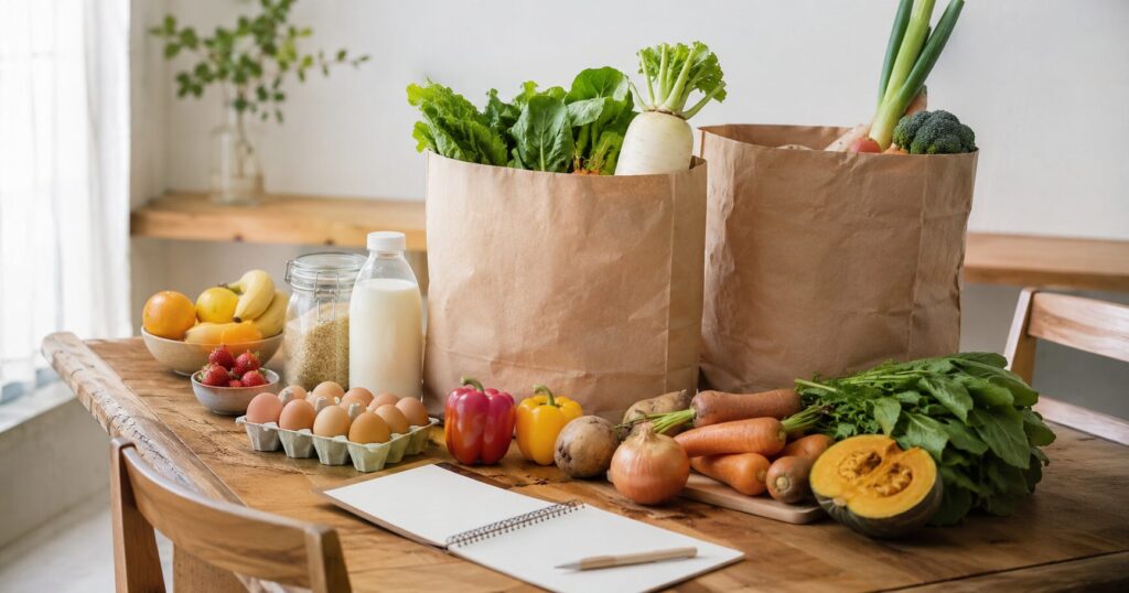らでぃっしゅぼーやの有機野菜や食材宅配をイメージした食卓