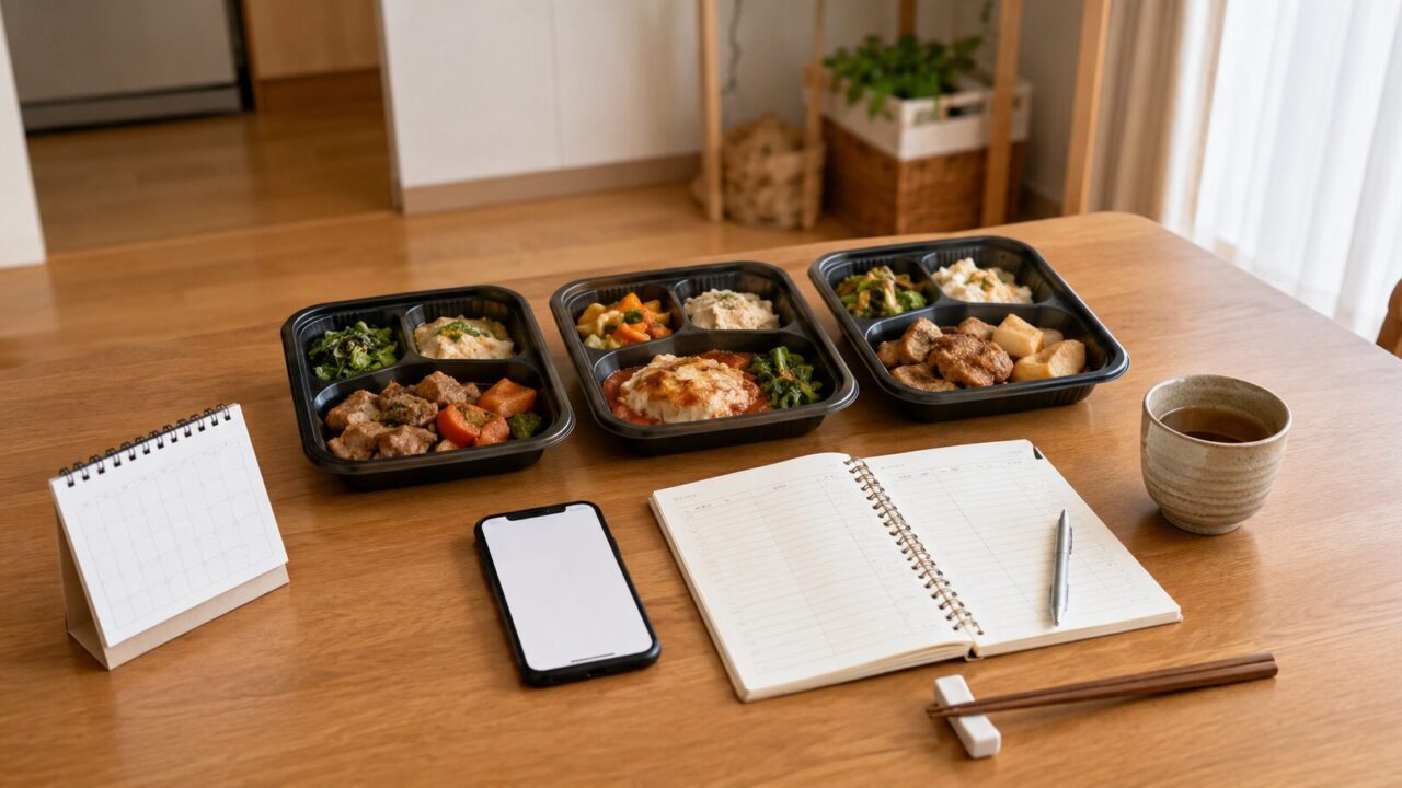 共働き家庭が宅配食サービスを比較している食卓イメージ