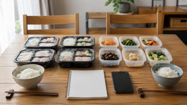 冷凍宅配弁当と冷蔵宅配惣菜を比較する日本の家庭の食卓