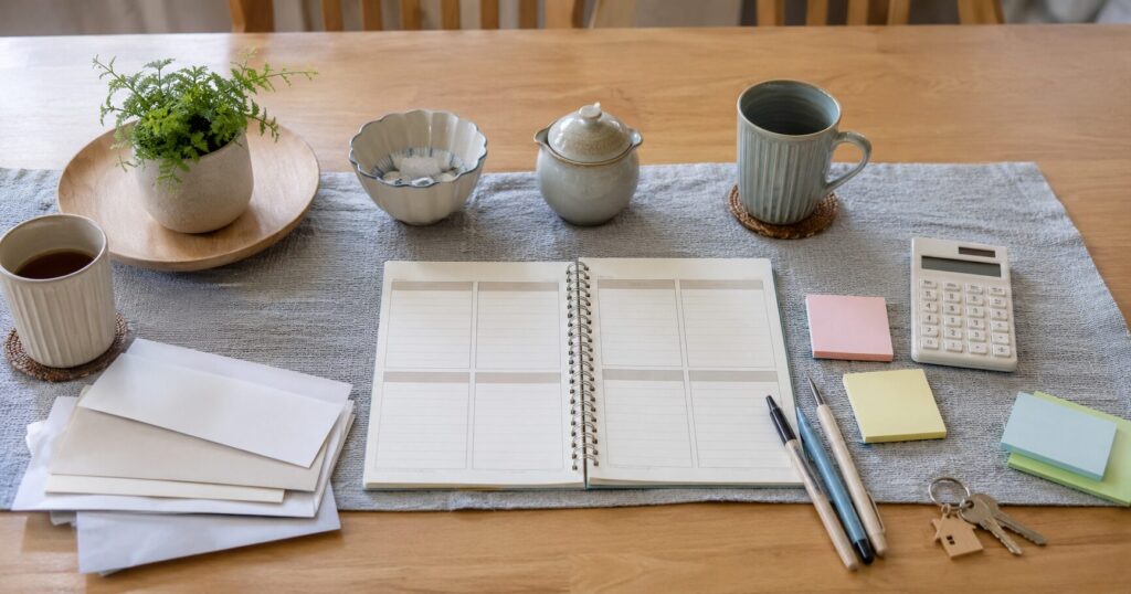 妻の実家同居のルール作りテンプレをノートに整理する様子