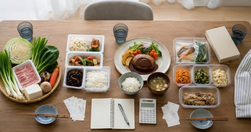 自炊と外食と惣菜と食材宅配のコスパを比較する食卓