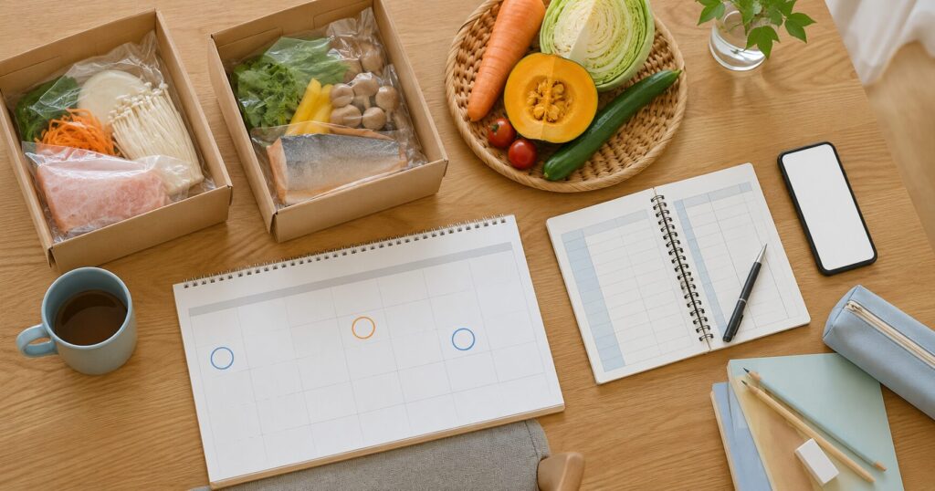 週2〜3回だけ食材宅配を利用する家庭の週間スケジュール