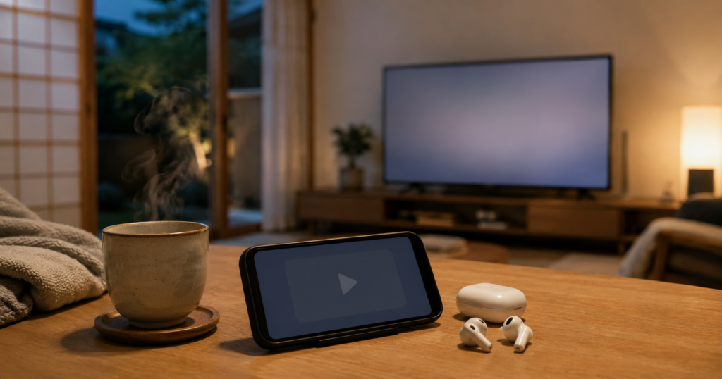 mineoの3Mbpsで動画や音楽をストリーミングするイメージ