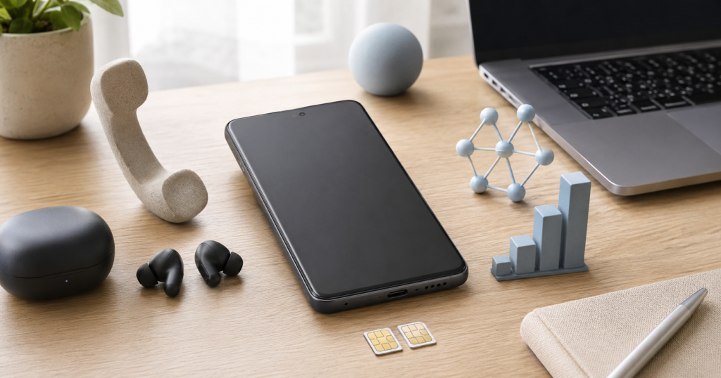 楽天モバイルを通話、mineoをデータ通信に使い分けるイメージ